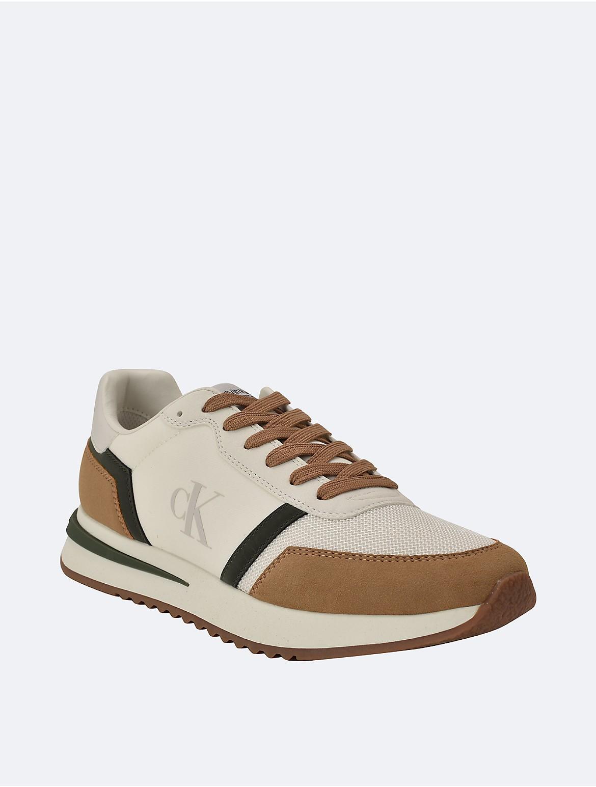 Calvin Klein Mens Mens Picio Monogram Logo Sneaker - White - 12 Product Image