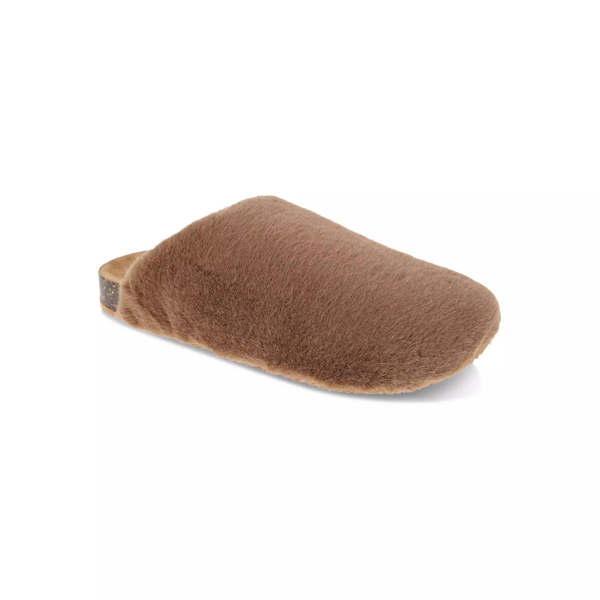 Dockers® Women's Faux-Fur Clog Slippers, Size: 5-6, Brown Product Image