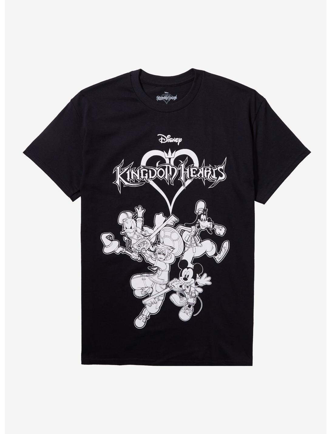 Disney Kingdom Hearts Black & White Group T-Shirt Product Image