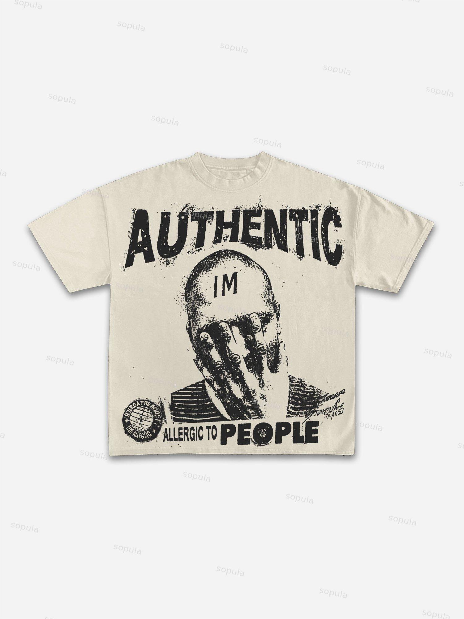 Men's Rich Street Portrait Rap Graphic Cotton T-shirt Product Image