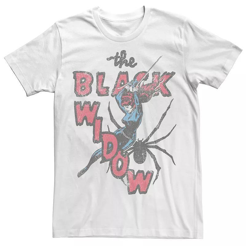 Men's Marvel Thrifted Black Widow Tee, Size: Medium, White Product Image