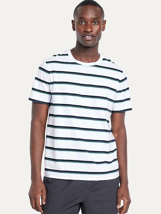 Crew-Neck Striped T-Shirt Product Image