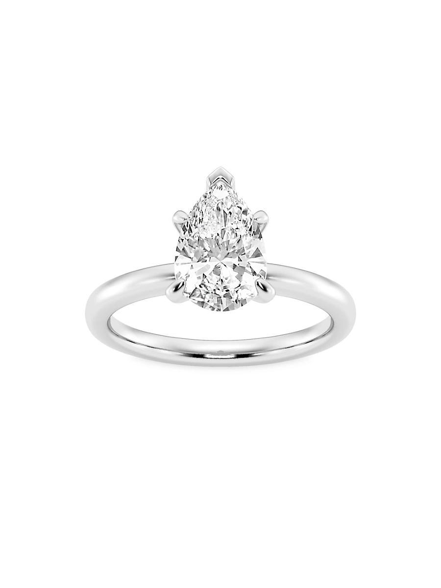 Womens 14K White Gold & Pear-Cut Lab-Grown Diamond Solitaire Ring/0.50-5.00 TCW Product Image