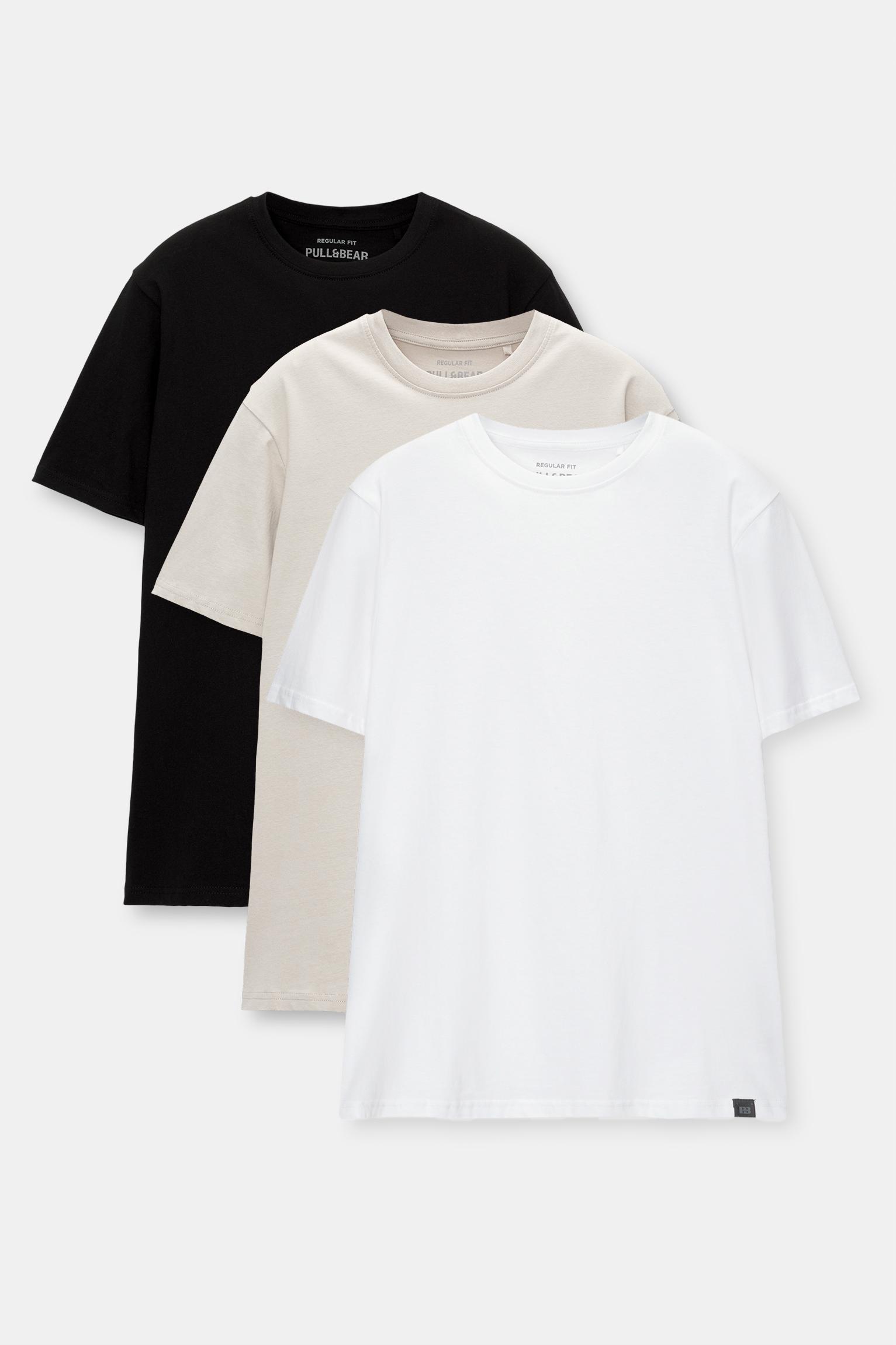 Pack of 3 basic regular fit T-shirts Product Image