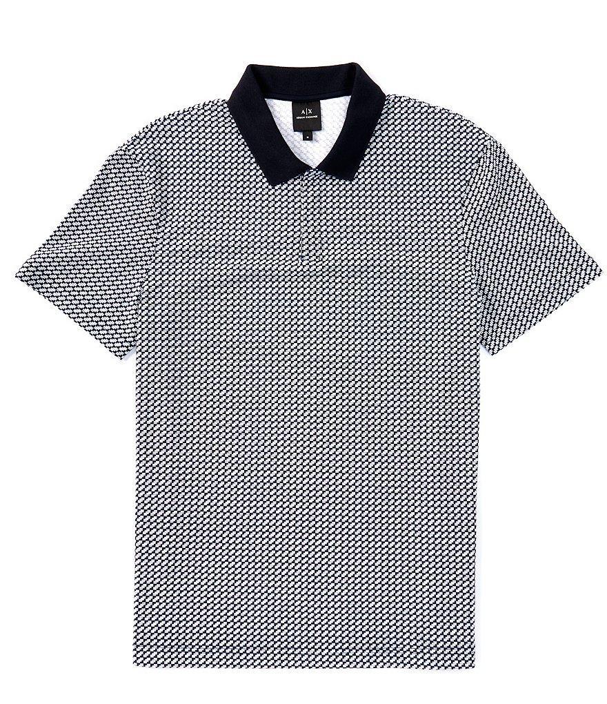 Armani Exchange Printed Pique Short Sleeve Polo Shirt Product Image