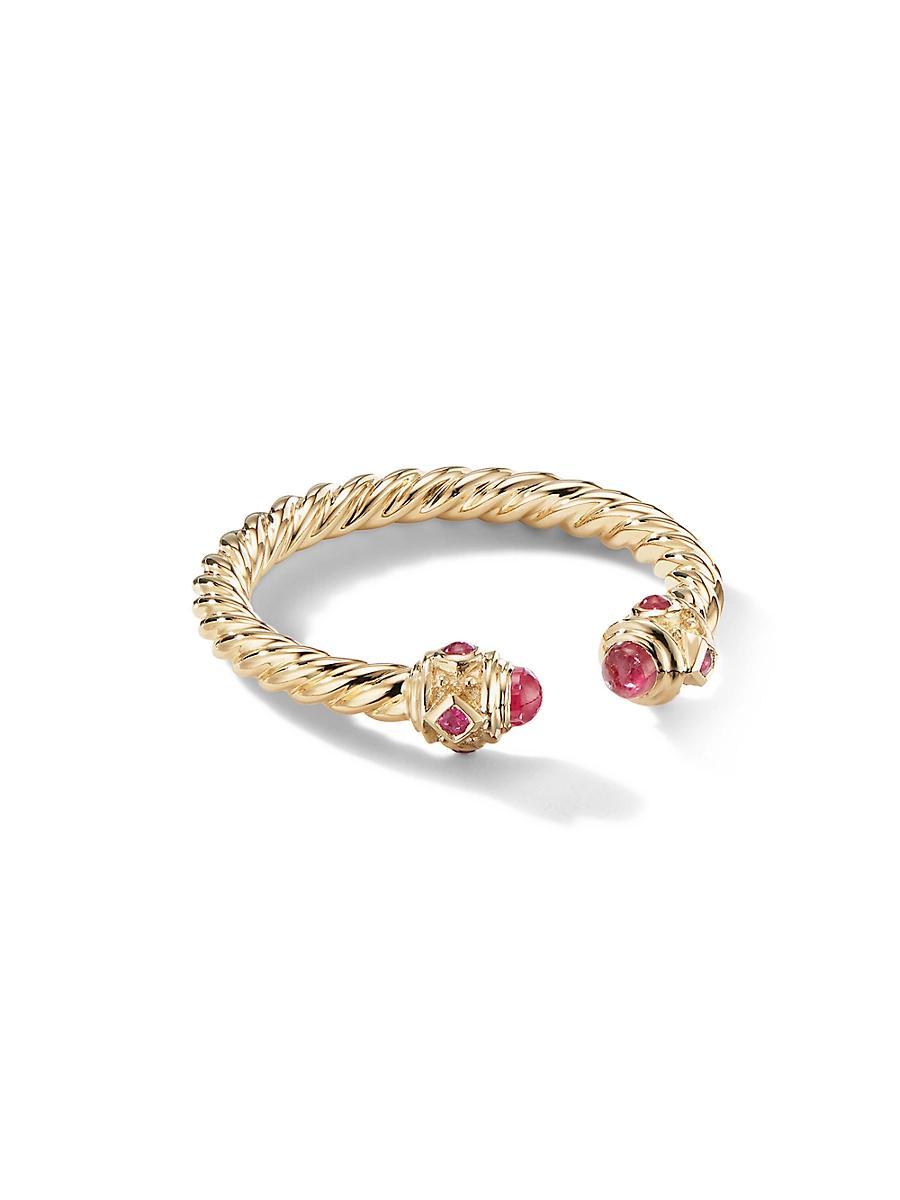 Womens Renaissance Open Ring In 18K Gold With Gemstones Product Image