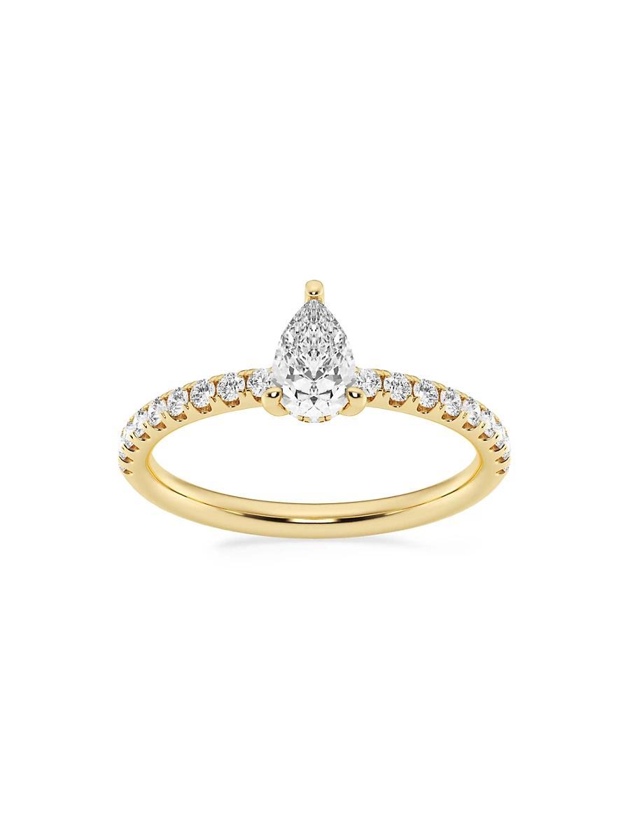 Womens 14K Yellow Gold & Pear-Cut Lab-Grown Diamond Hidden Halo Ring/0.80-3.41 TCW Product Image