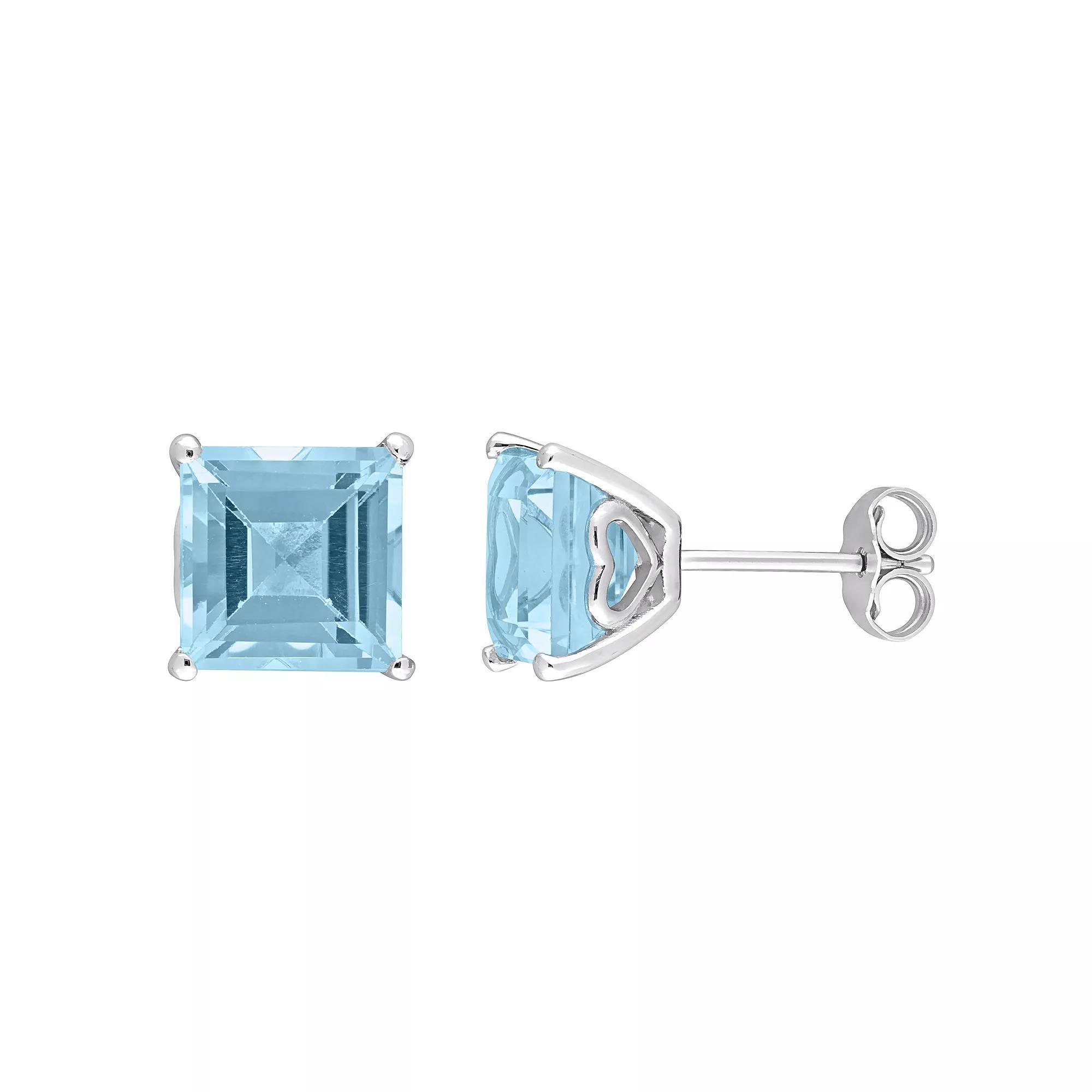 Stella Grace Sterling Silver & Gemstone Stud Earrings, Women's, Blue Topaz Product Image