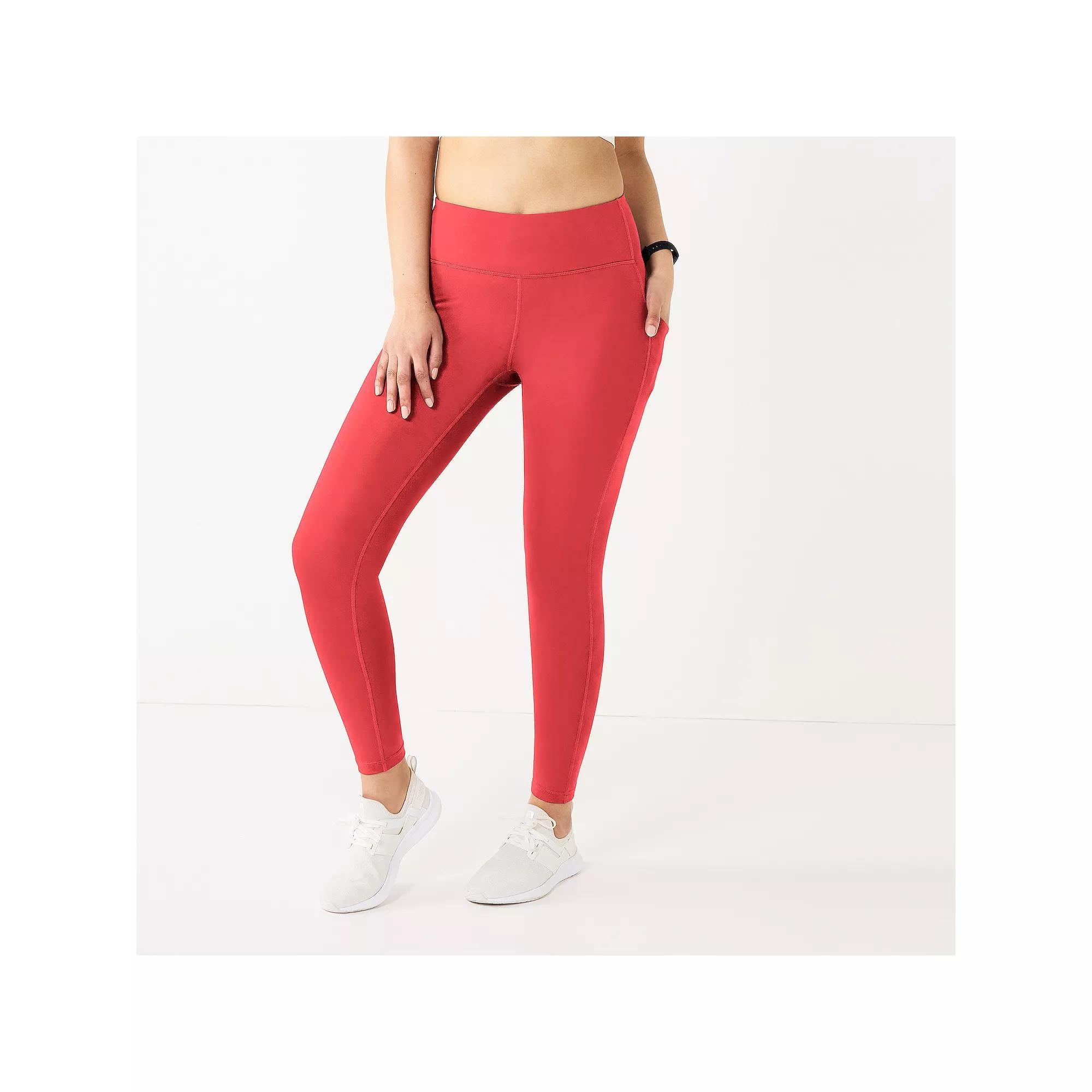 Petite Tek Gear® Ultrastretch High-Waisted 7/8 Leggings with Side Pockets, Women's, Size: Small Petite, Surely Red Product Image