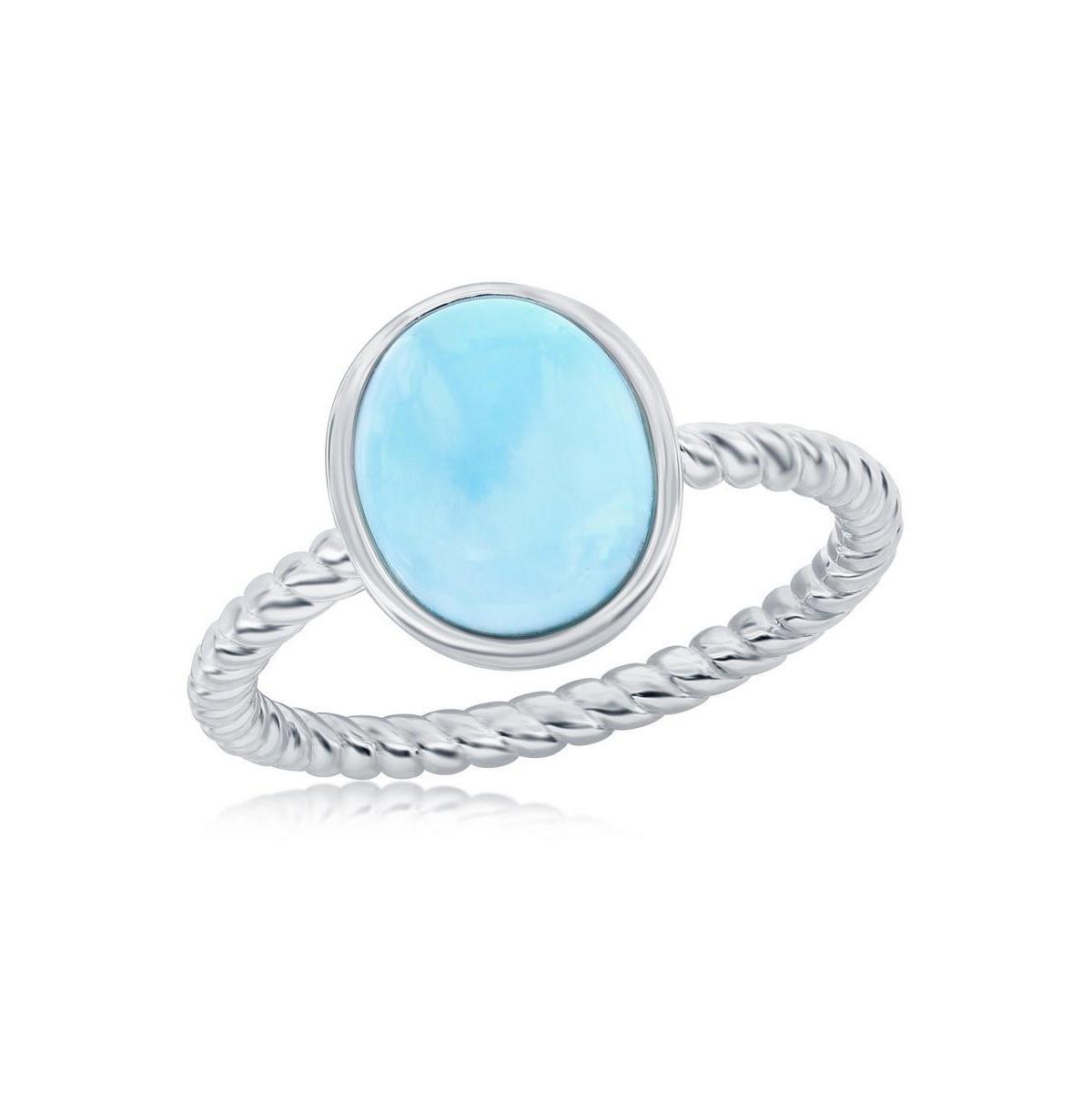 Nautica Rocks Sterling Silver Larimar Rope Band Ring, Women's, Size: 7 Product Image