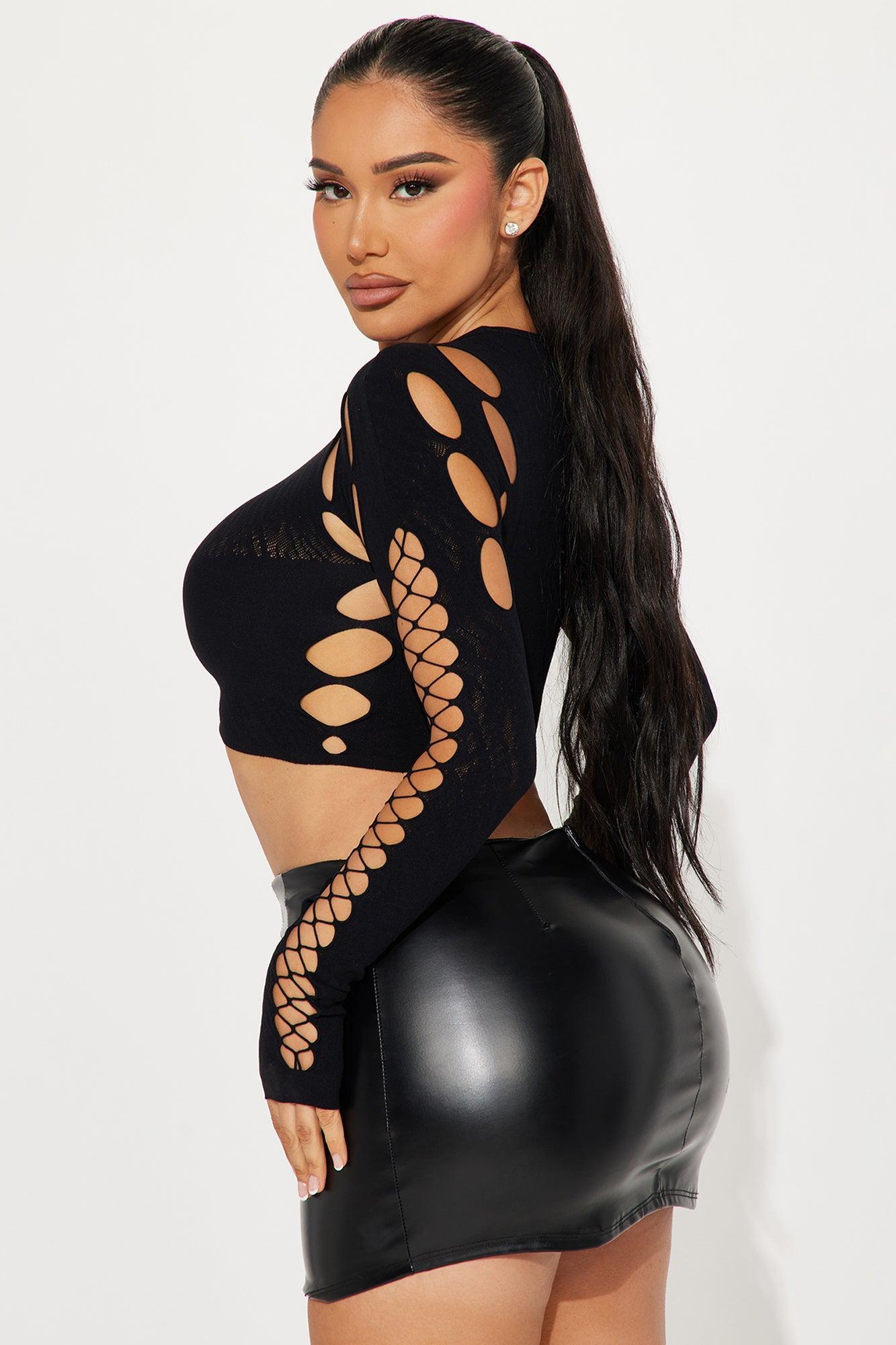 So Seamless Cut Out Top - Black Product Image