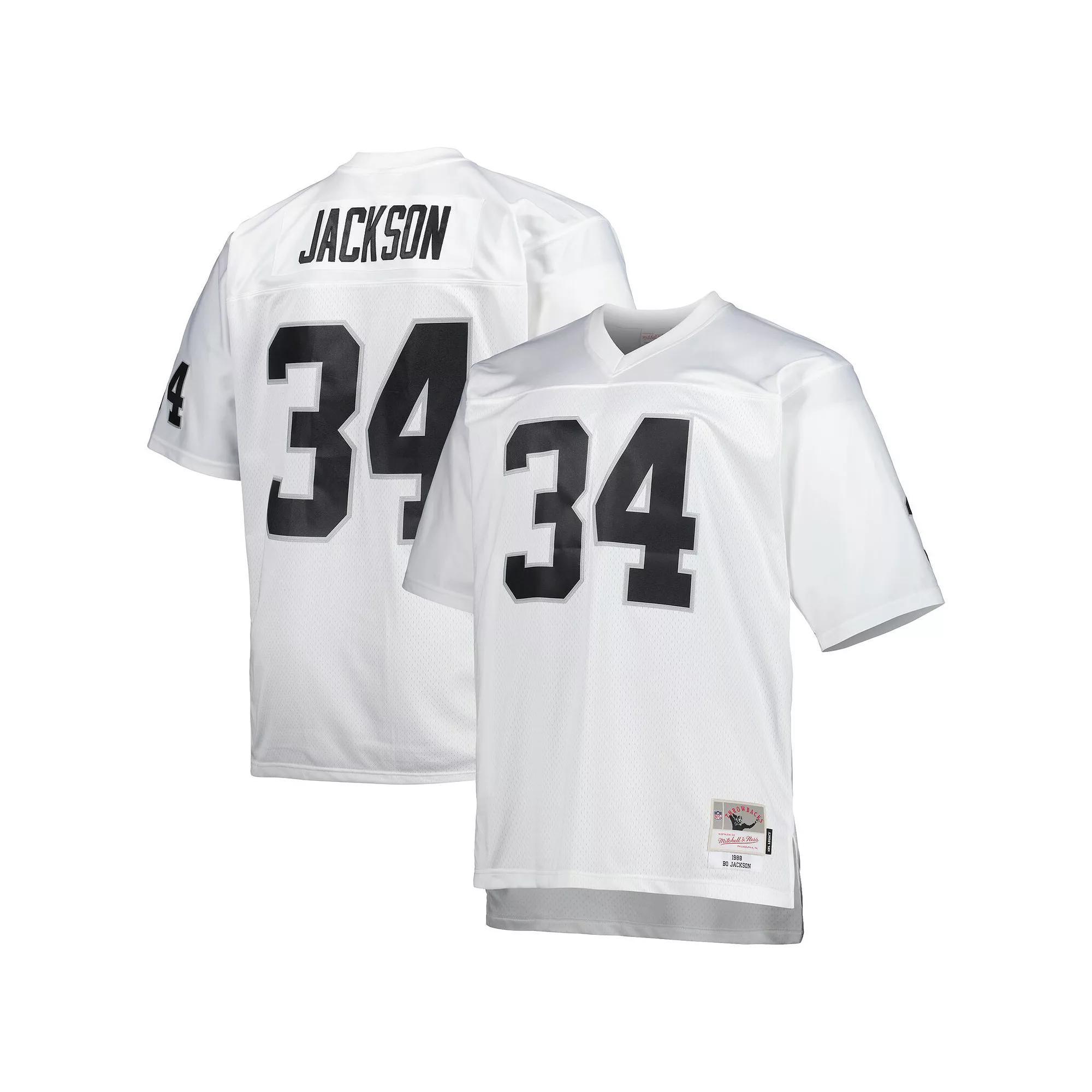 Men's Mitchell & Ness Bo Jackson White Las Vegas Raiders Big & Tall 1988 Retired Player Replica Jersey,  Product Image