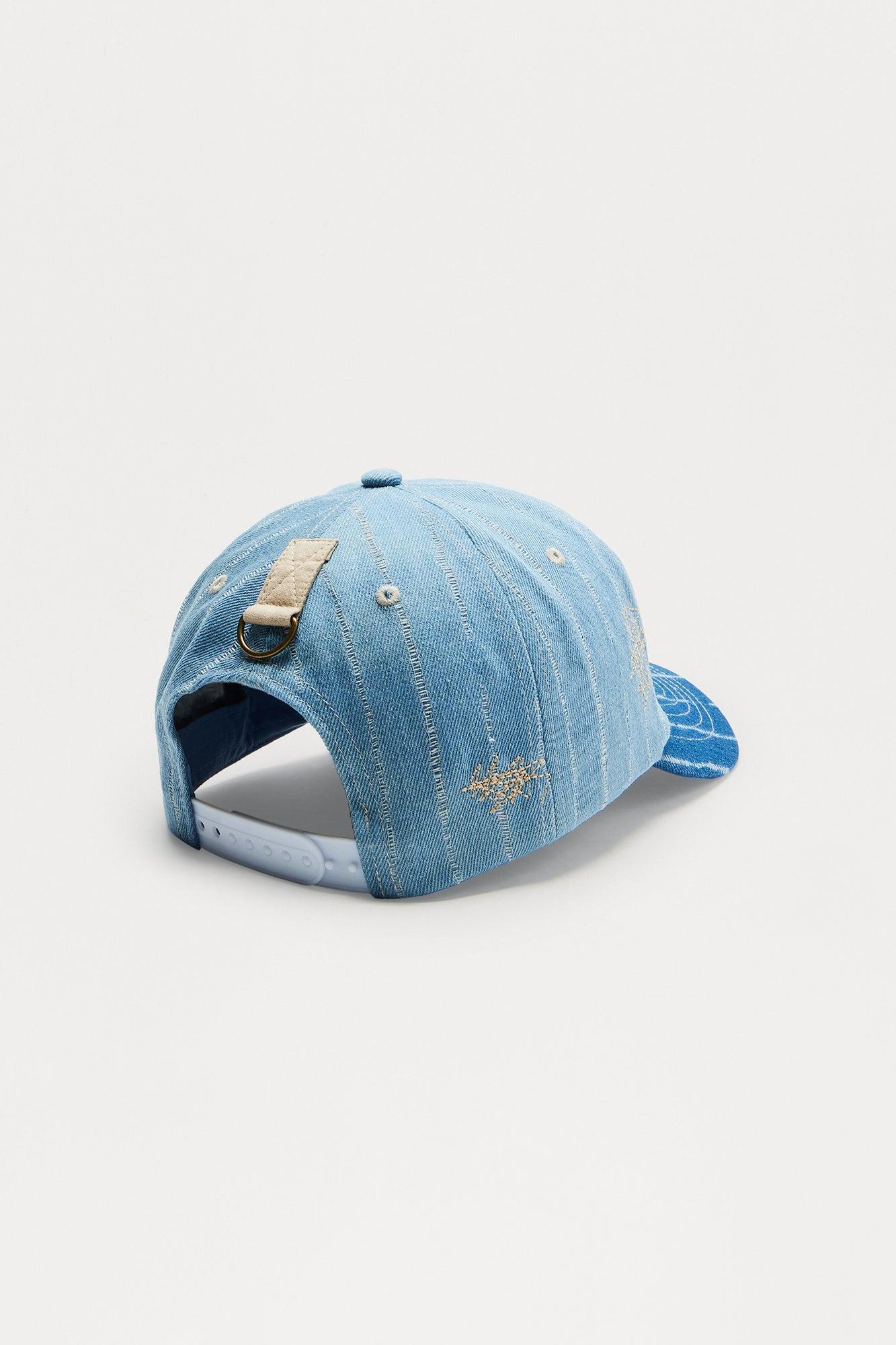 Denim Stitch Snapback Hat - Denim Product Image