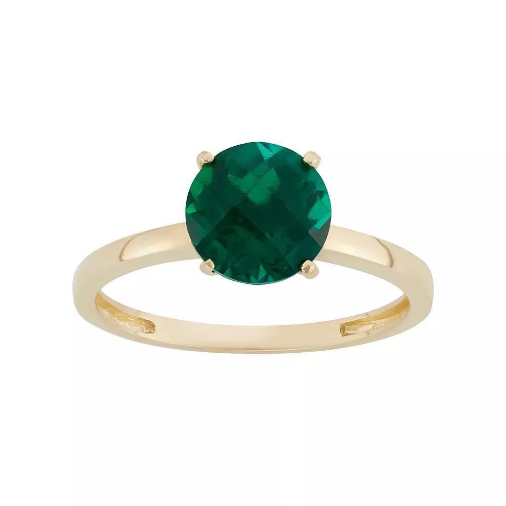 Designs by Gioelli Lab-Created Emerald 10k Gold Ring, Women's, Size: 7, Green Product Image
