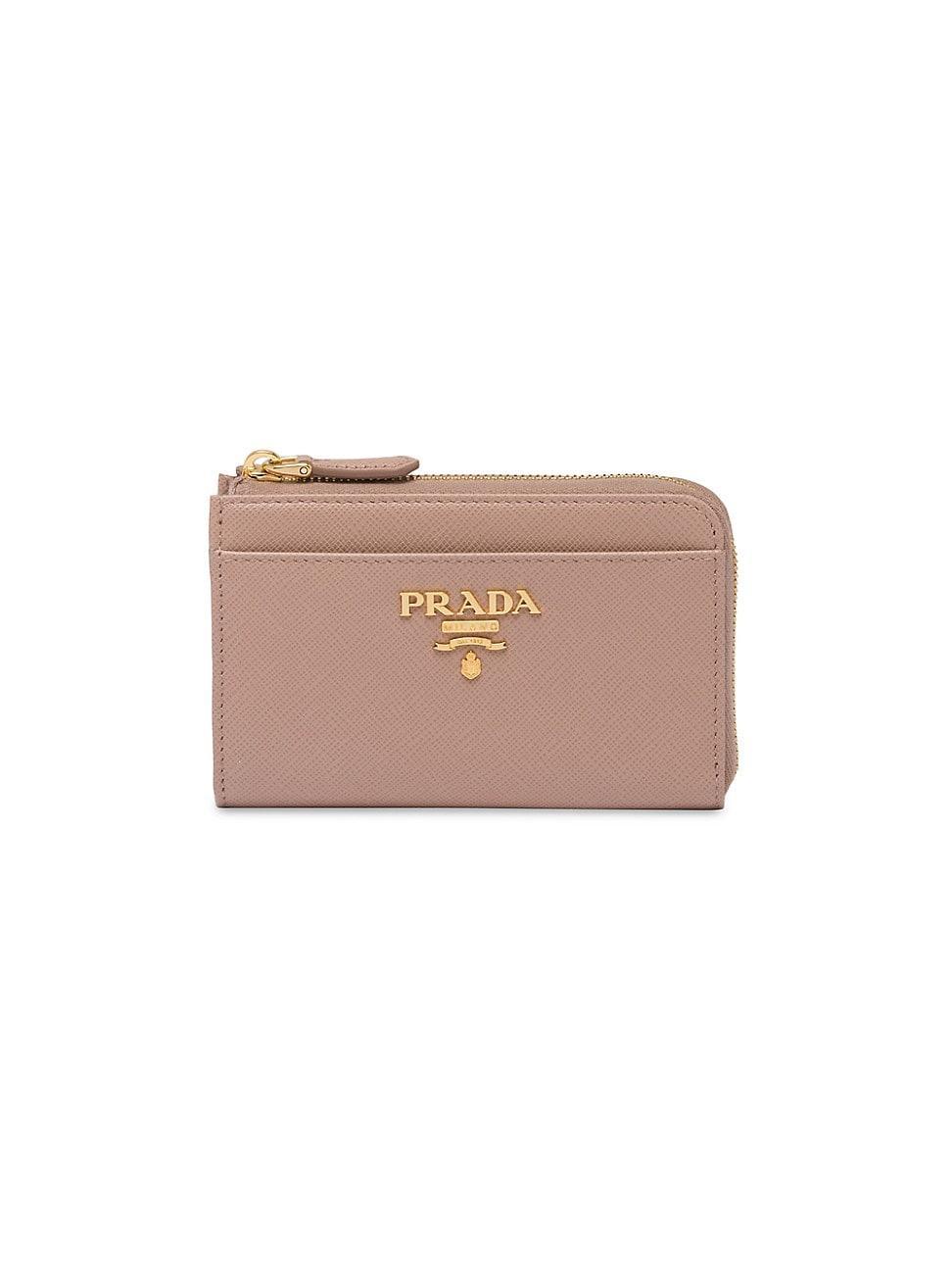 Womens Saffiano Leather CardCase Keychain Product Image