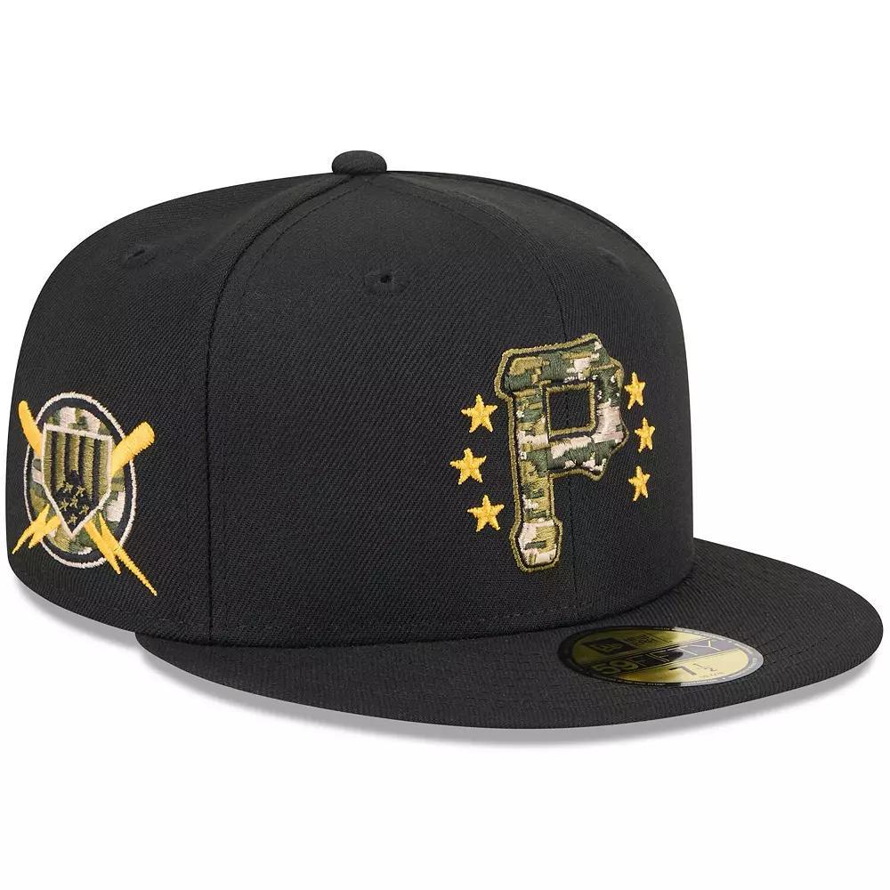 Men's New Era Black Pittsburgh Pirates 2024 Armed Forces Day On-Field 59FIFTY Fitted Hat,  Product Image