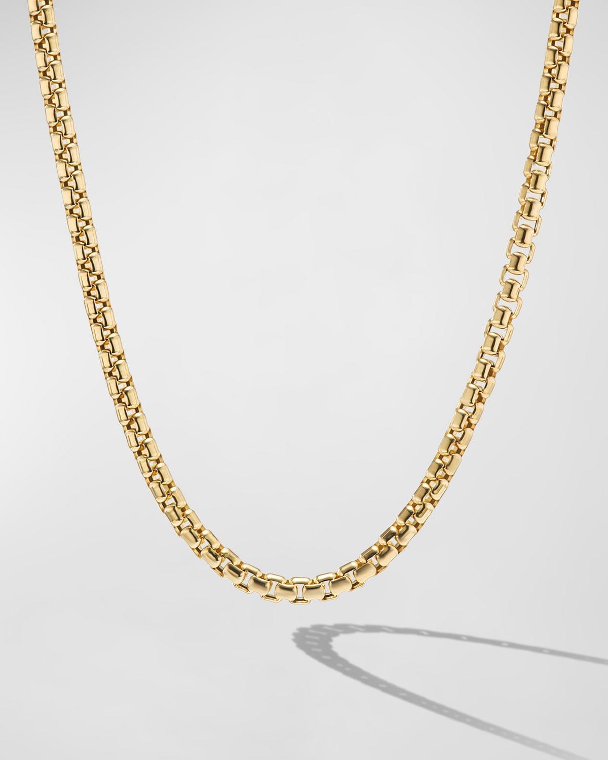 Mens Box Chain Necklace in 18K Yellow Gold Product Image