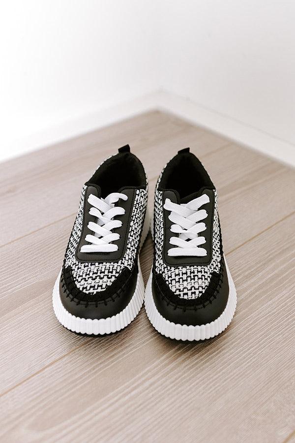 The Terra Tweed Platform Sneaker in Black Product Image