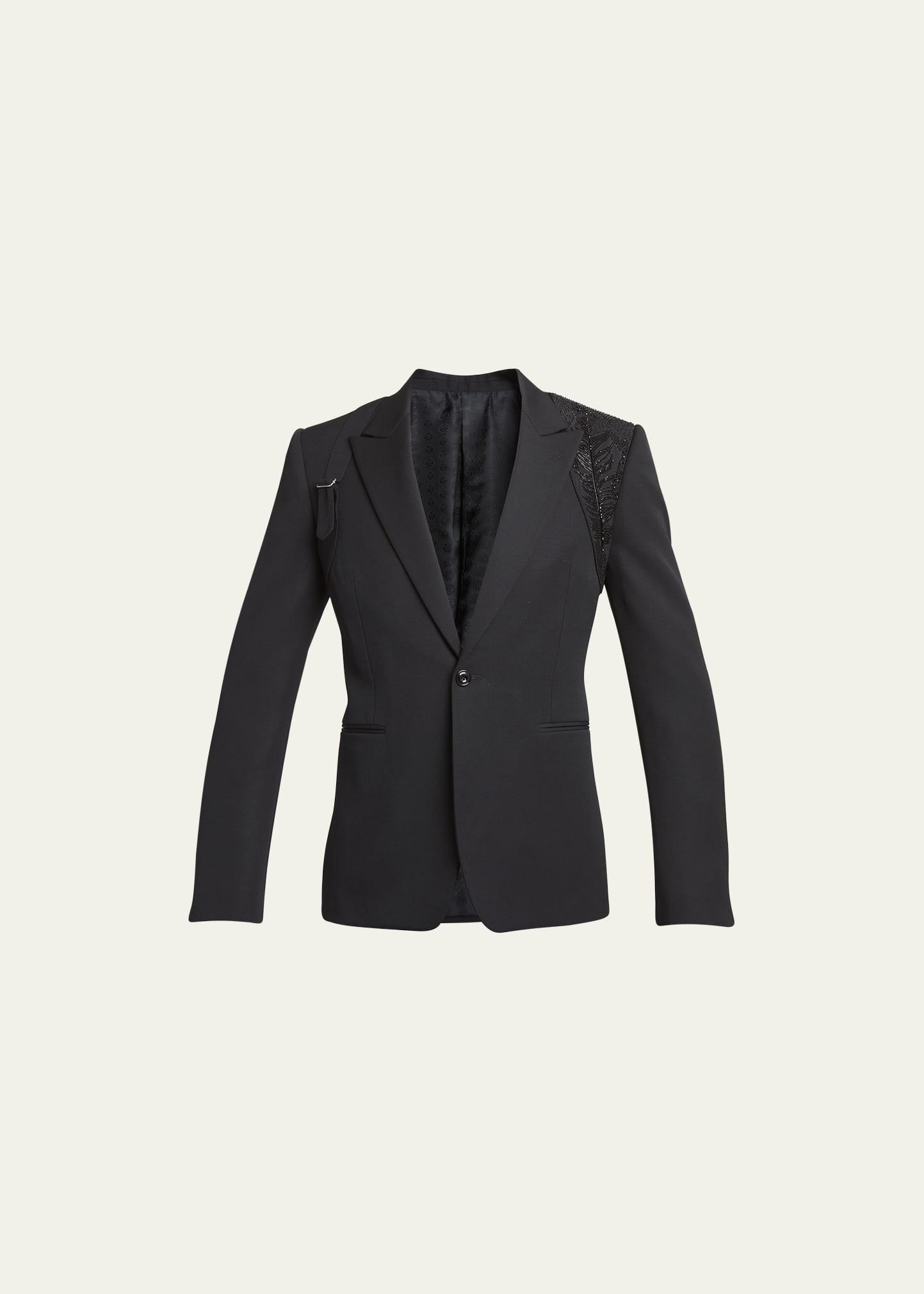 Mens Grain de Poudre Crystal Harness Tuxedo Jacket Product Image