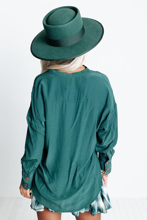 Balcony Nights Shift Top In Hunter Green Product Image