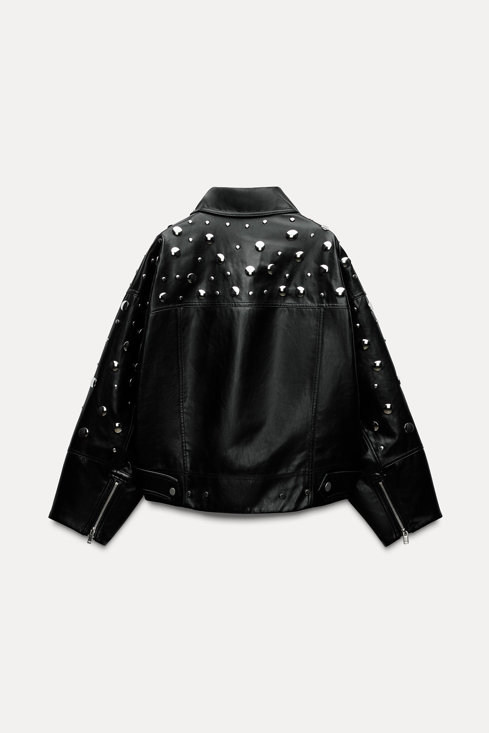 FAUX LEATHER STUDDED JACKET ZW COLLECTION Product Image