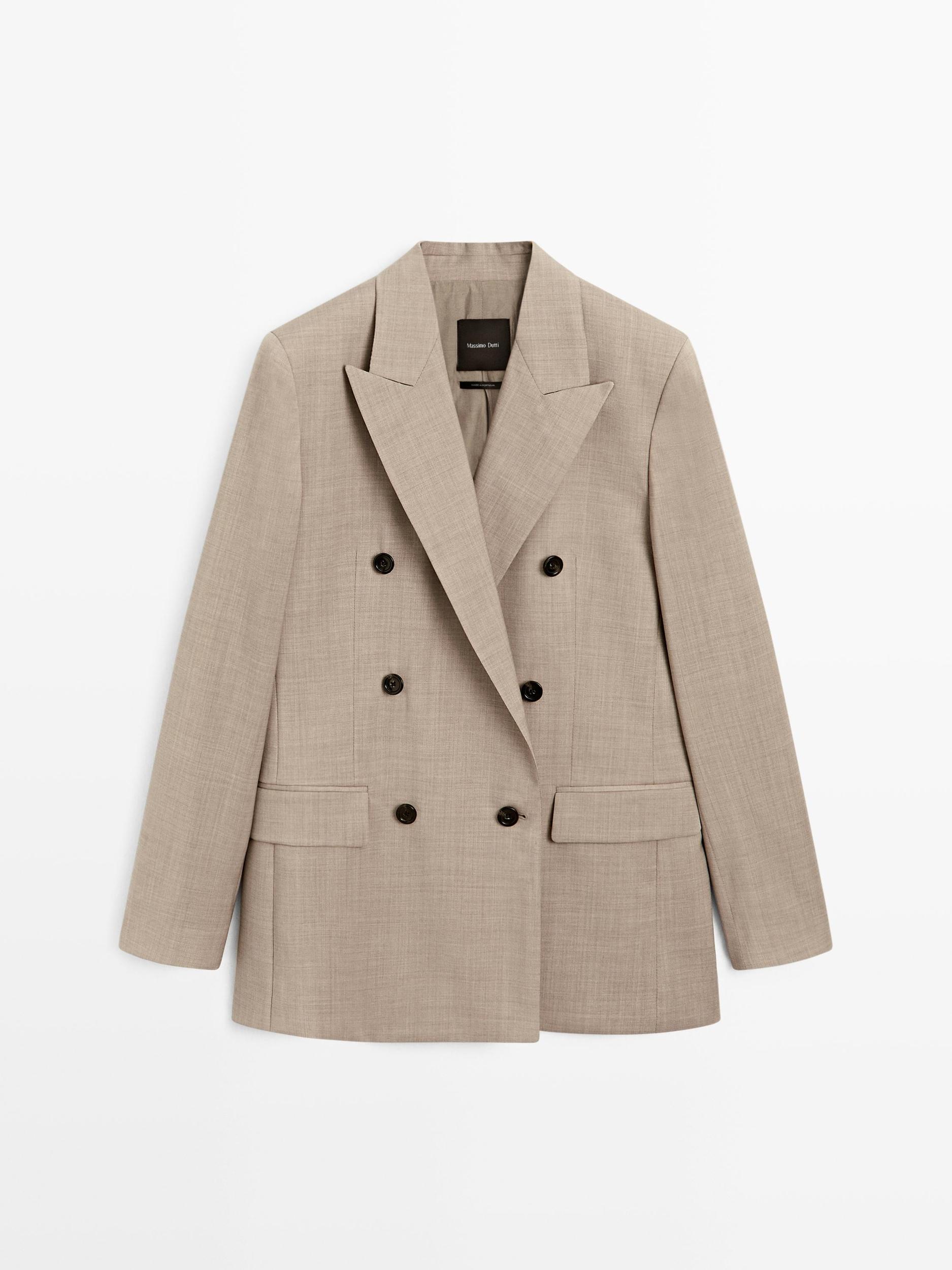 100% wool double-breasted blazer Product Image