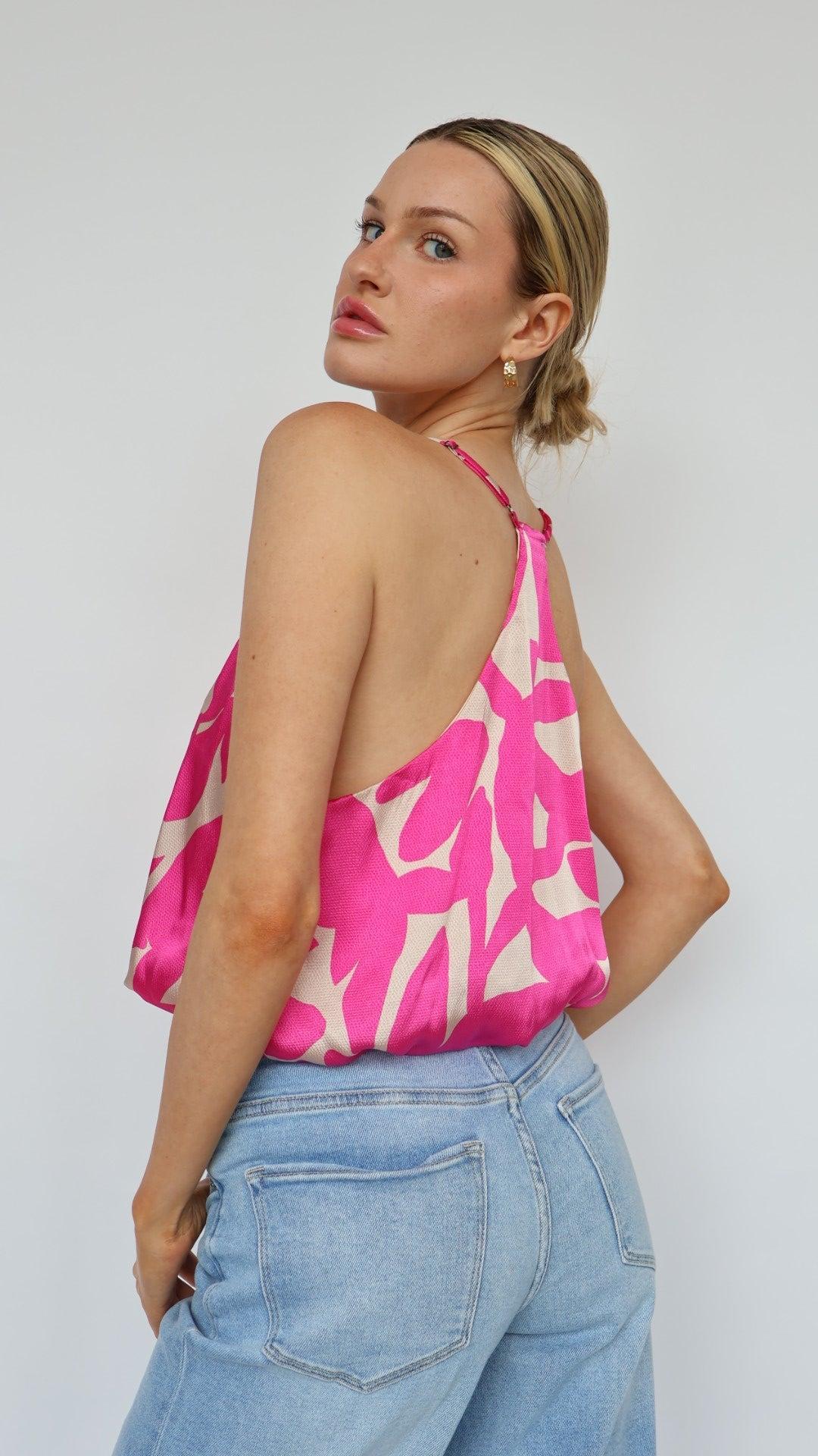 Satin Print Crop Top Product Image