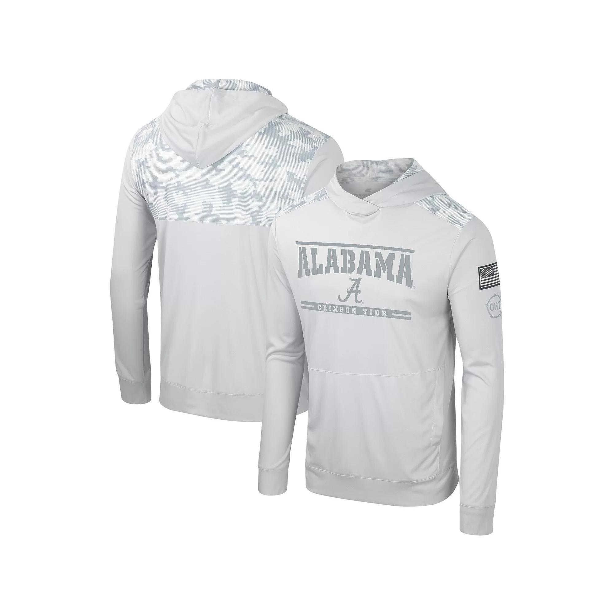 Men's Colosseum Gray Alabama Crimson Tide OHT Military Appreciation Long Sleeve Hoodie T-Shirt, Size: Large, Grey Product Image