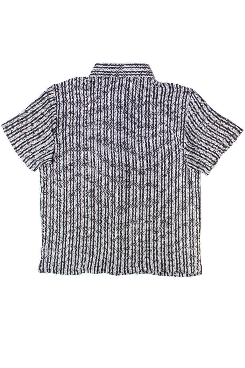 Mini Zigzag Stripe Knit Button Up Shirt Product Image