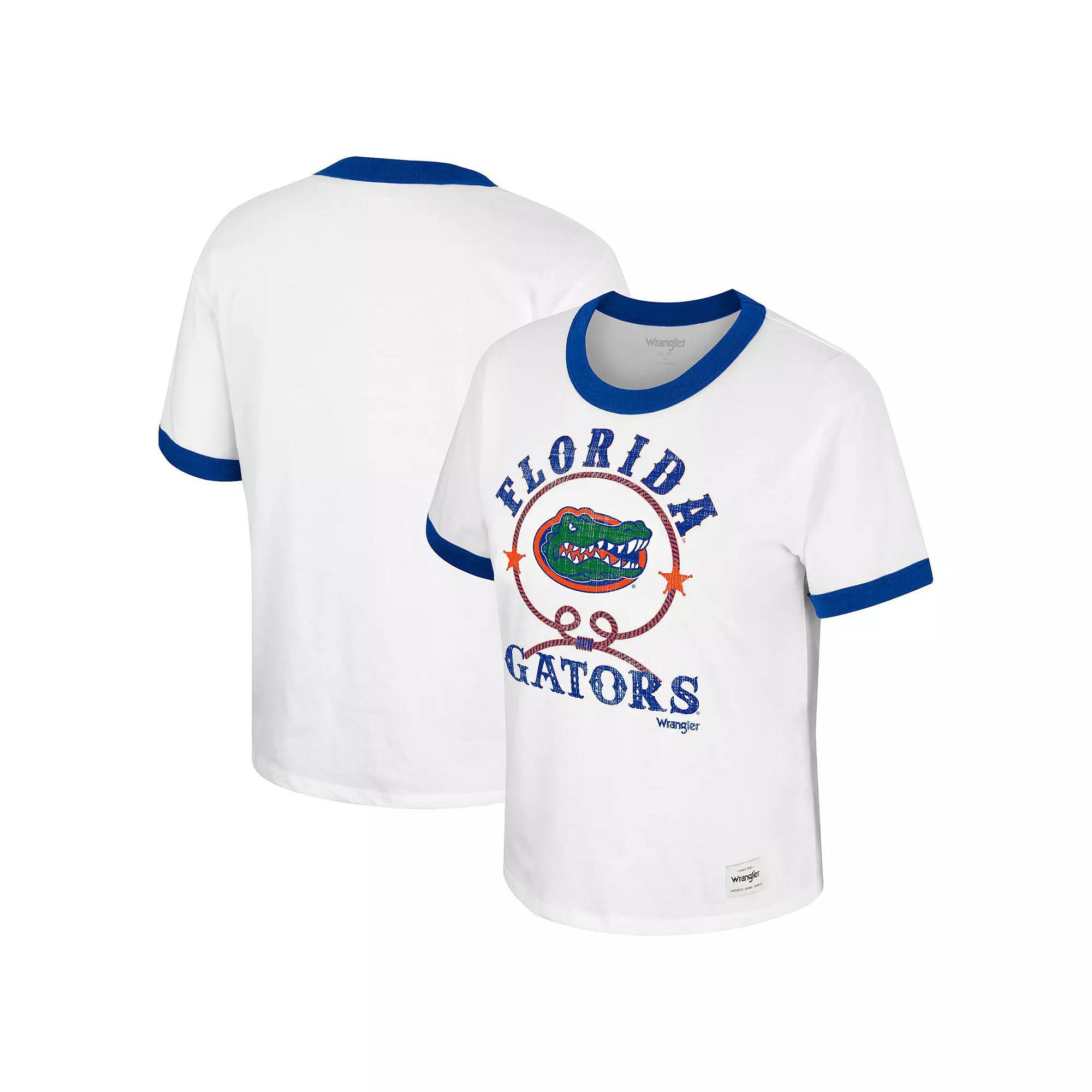 Women's Colosseum x Wrangler White Florida Gators Freehand Ringer T-Shirt, Size: XL Product Image