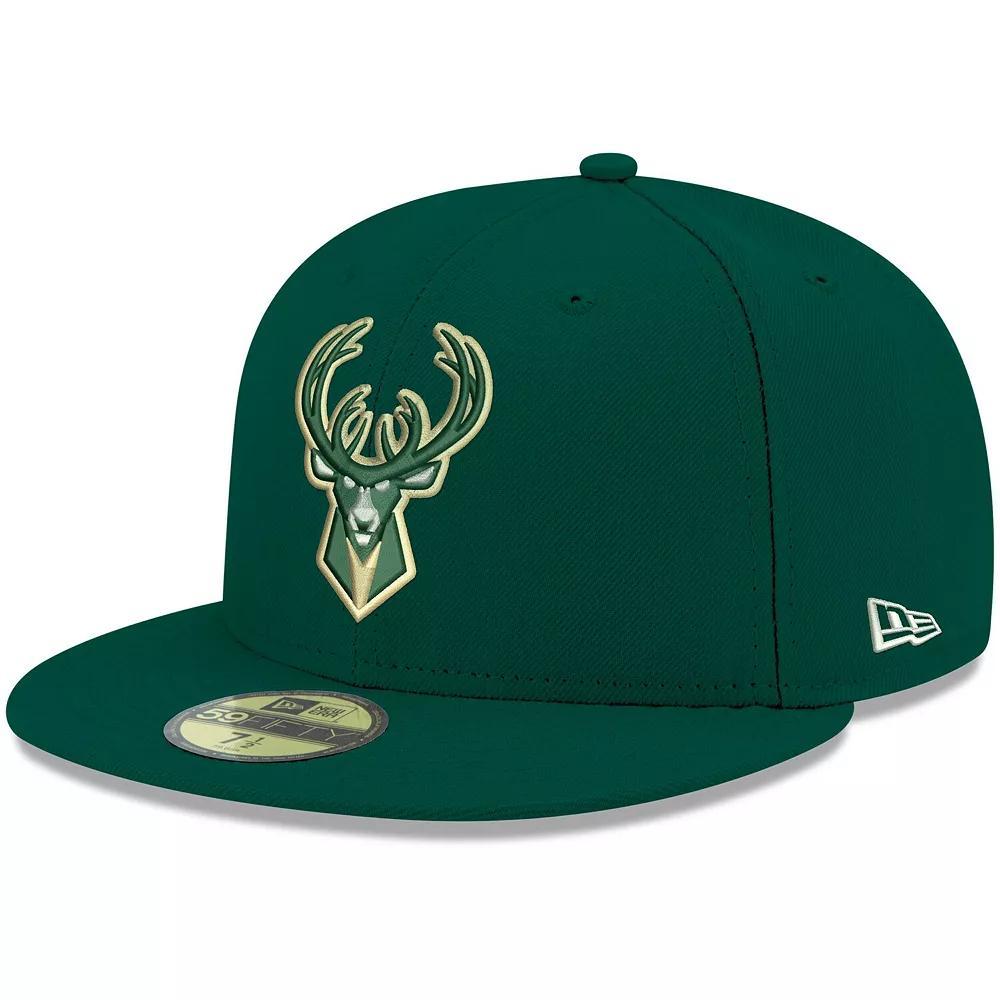 Men's New Era Green Milwaukee Bucks Official Team Color 59FIFTY Fitted Hat, Size: 7 Product Image