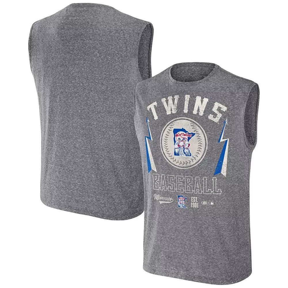 Men's Darius Rucker Collection by Fanatics Charcoal Minnesota Twins Relaxed-Fit Muscle Tank Top,  Product Image