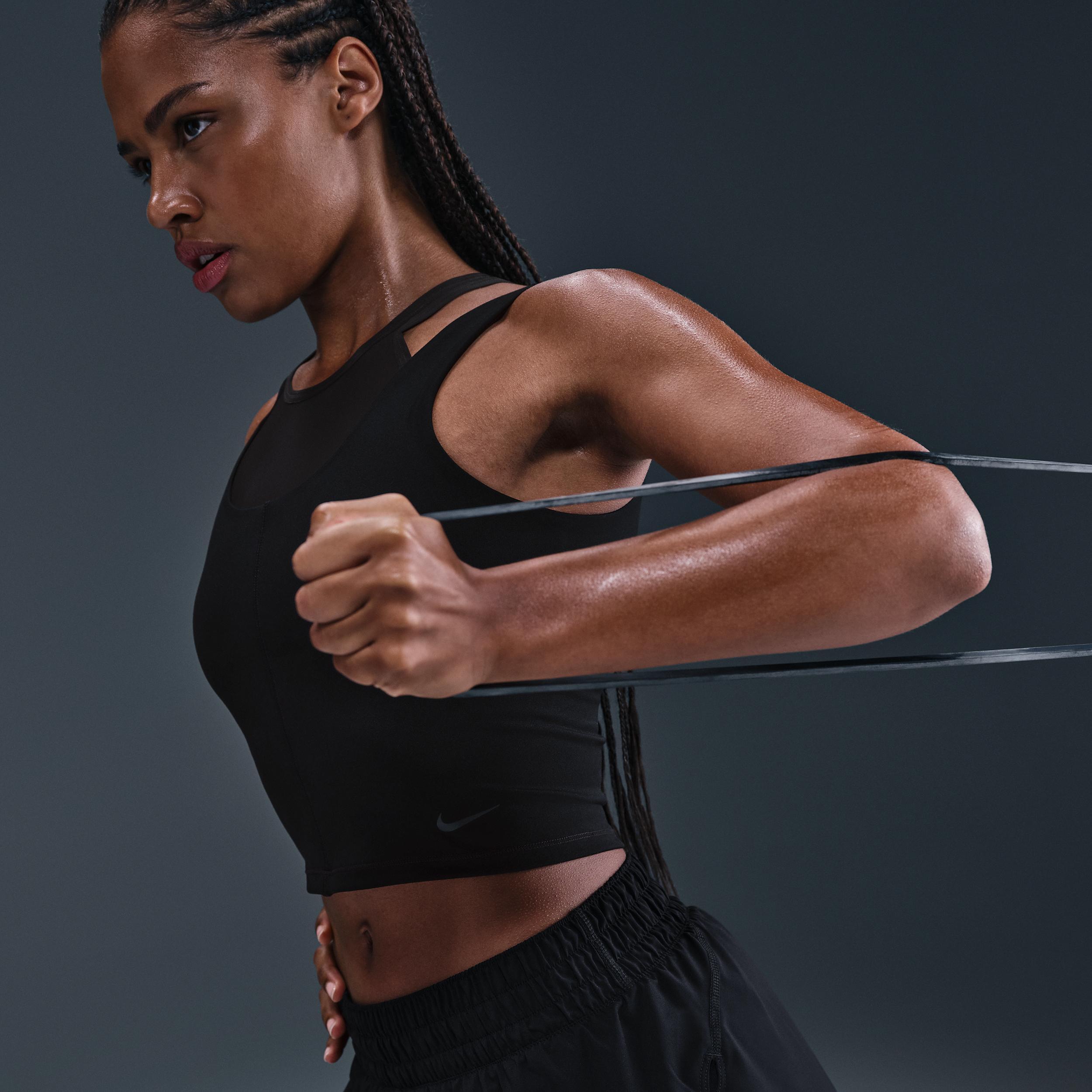 Nike Womens One Fitted Dri-FIT Cropped Tank Top | HV3653-652 Product Image