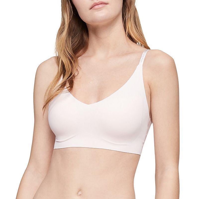 Calvin Klein Womens Invisibles Lightly Lined Triangle Bra - Pink - L Product Image