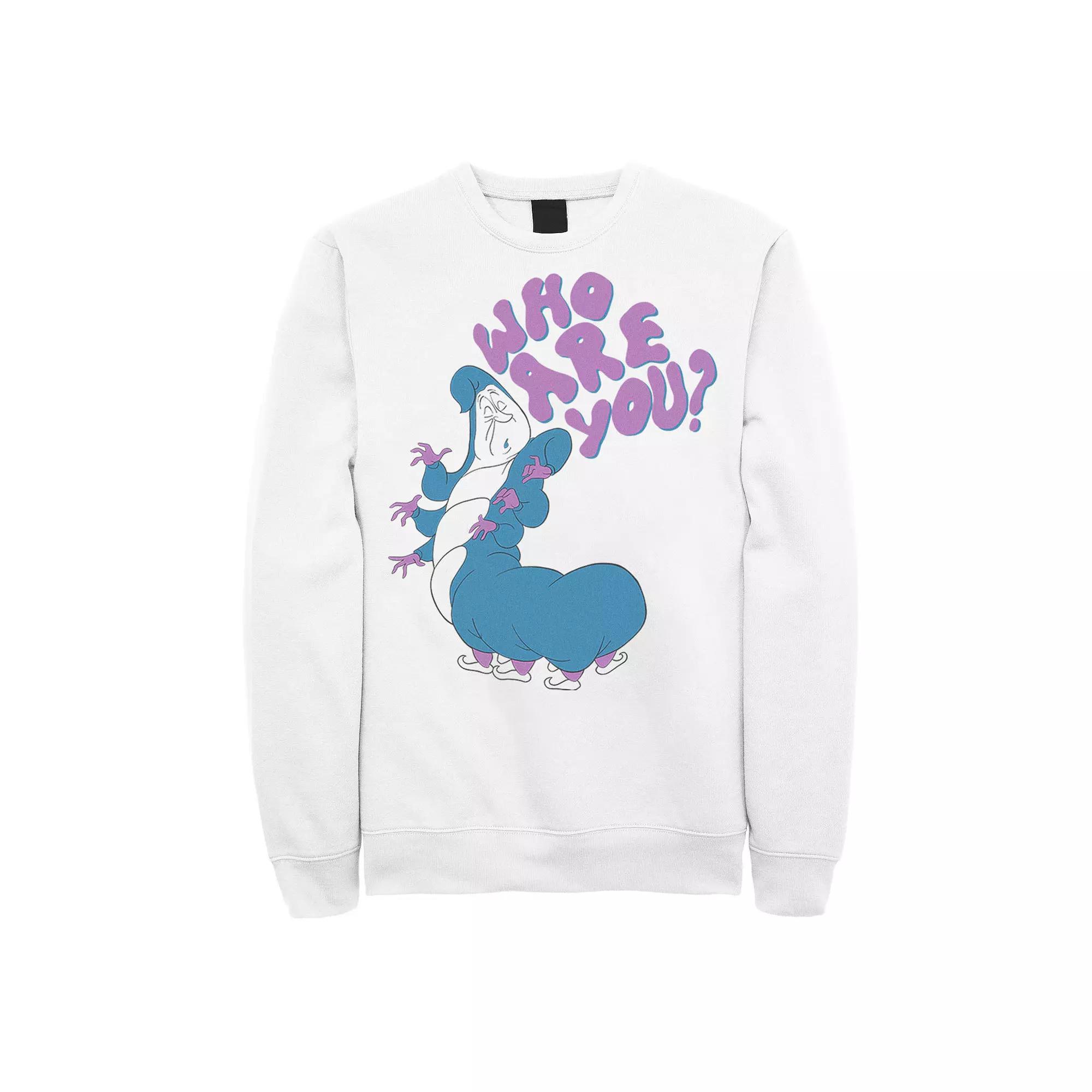 Disney's Alice In Wonderland Caterpillar Who Are You Men's Sweatshirt, Size: Large, White Product Image