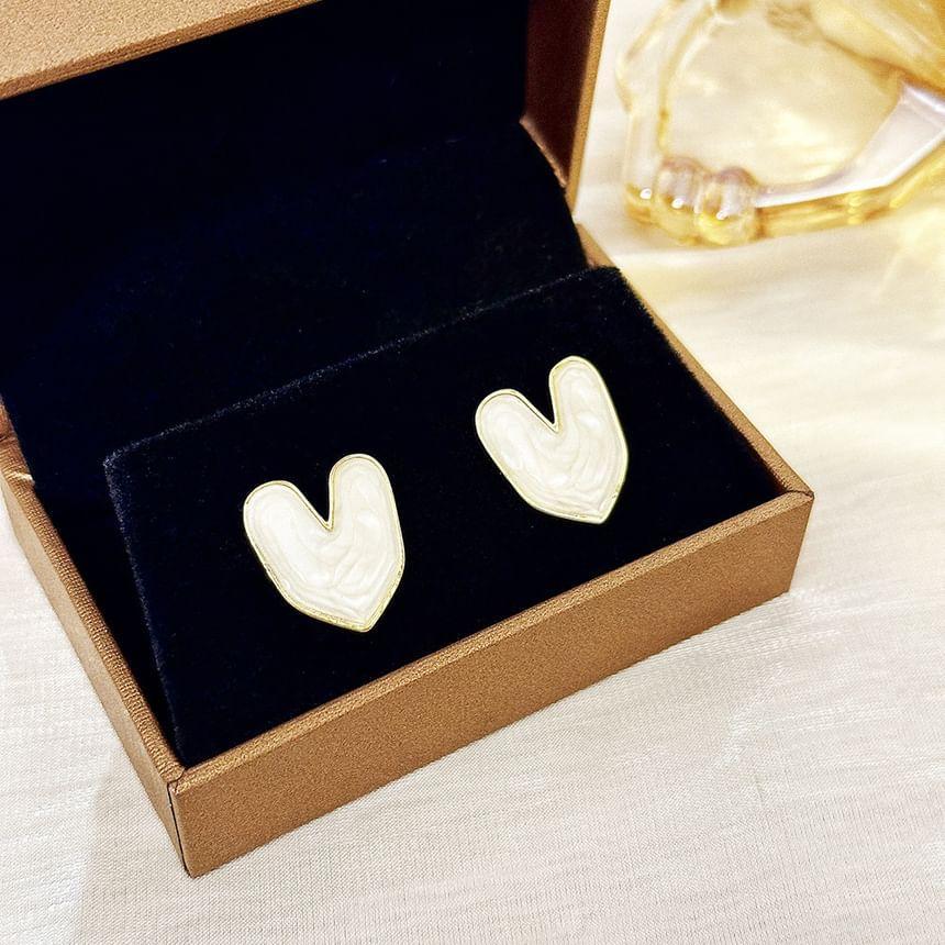 Heart Glaze Alloy Stud Earring Product Image