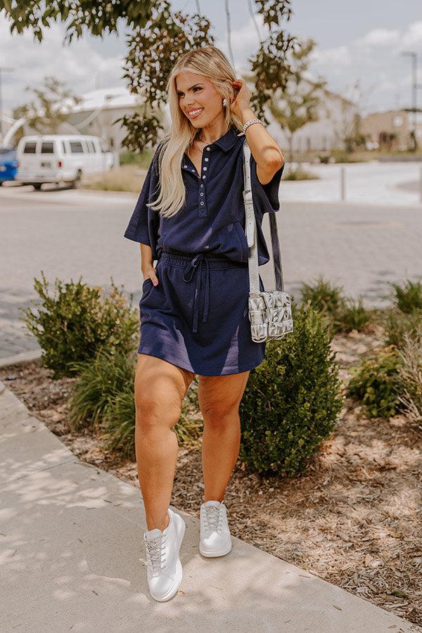 Running Errands High Waist Skort in Navy Curves Product Image