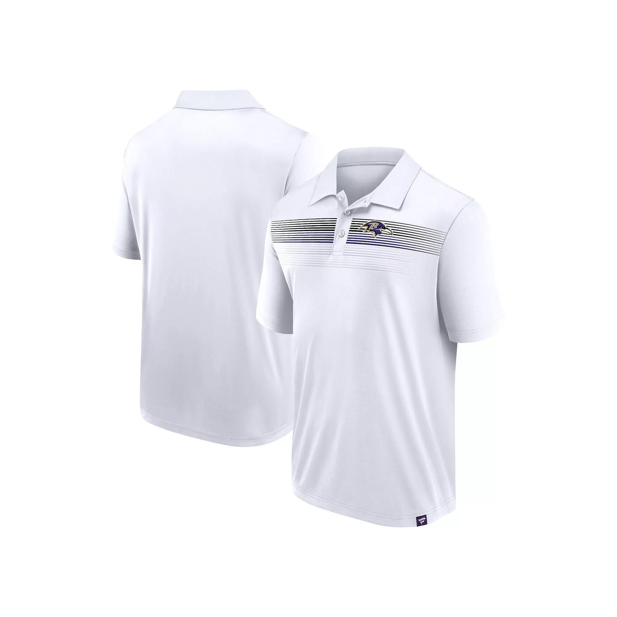 Men's Fanatics White Baltimore Ravens Victory For Us Interlock Polo,  Product Image