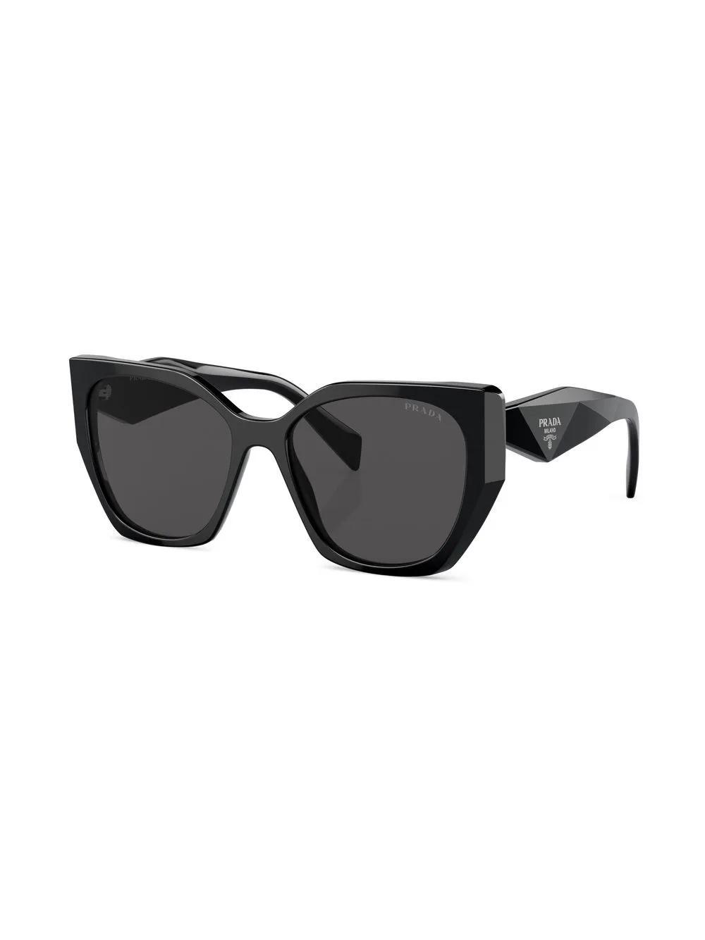 PRADA Logo-plaque Cat-eye Sunglasses In Black Product Image