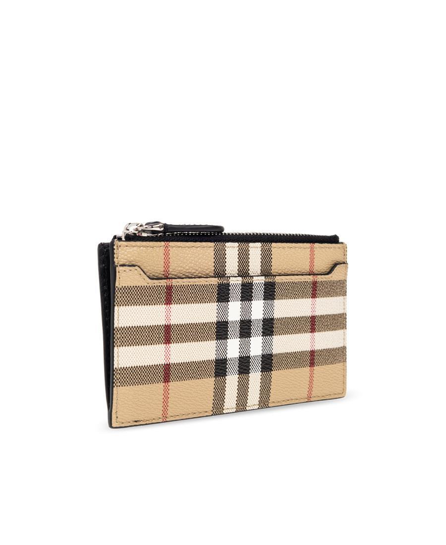 BURBERRY Check-print Card Holder In Nude Product Image