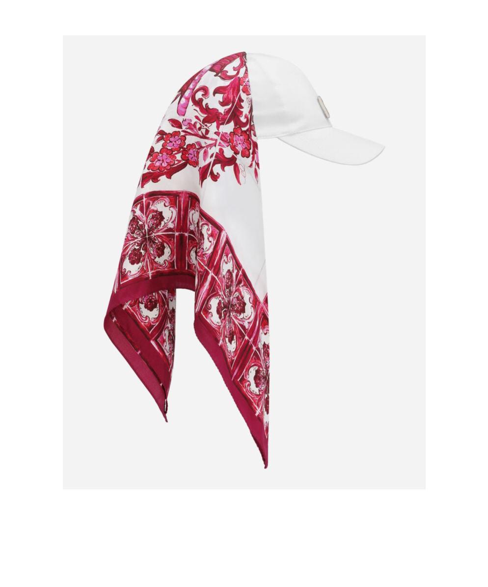 DOLCE & GABBANA Baseball Cap With Majolica-print Scarf In Multicolor Product Image