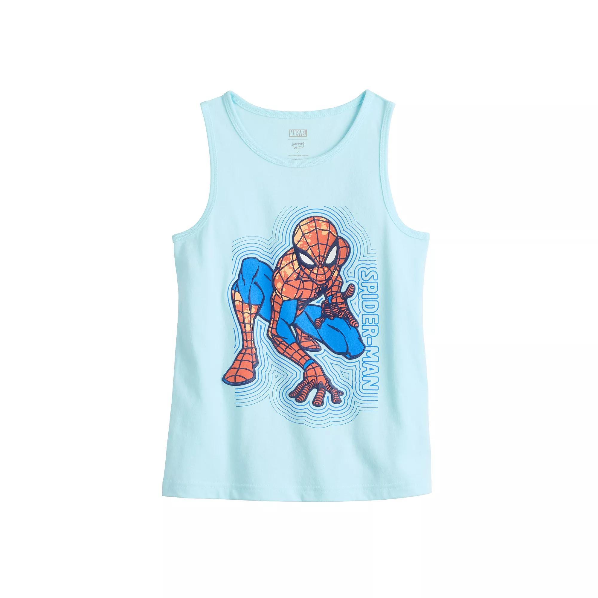 Boys 4-12 Jumping Beans® Marvel Spider-Man Basic Tank Top, Boy's, Size: 7, Blue Spiderman Lines Product Image