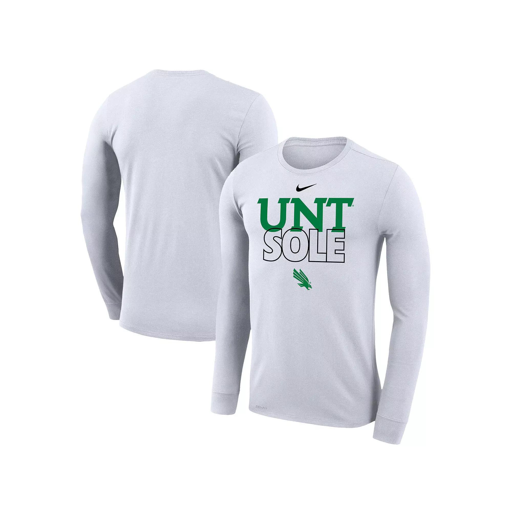 Nike White North Texas Mean Green 2023 On Court Bench Long Sleeve T-Shirt, Men's, Size: XL, Nc2 White Product Image
