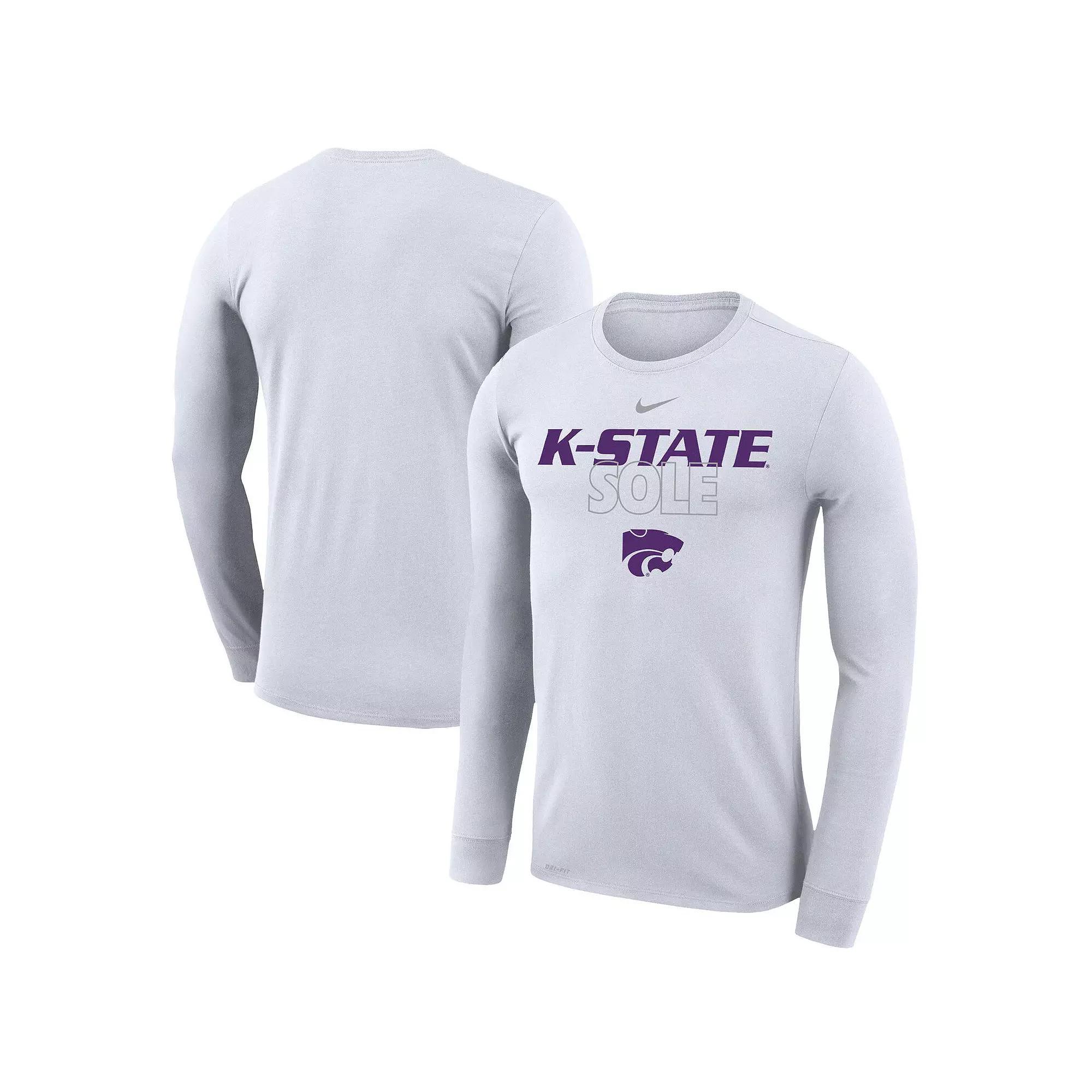 Nike White Kansas State Wildcats 2023 On Court Bench Long Sleeve T-Shirt, Men's, Size: XL Product Image