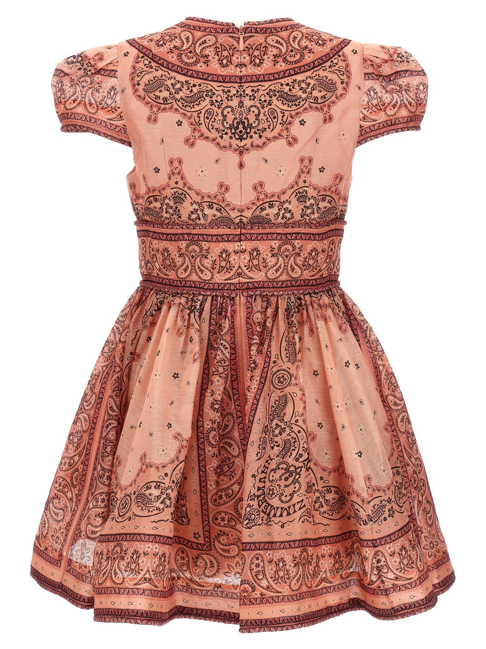 ZIMMERMANN Matchmaker Structured Linen-silk Mini Dress In Pink Product Image