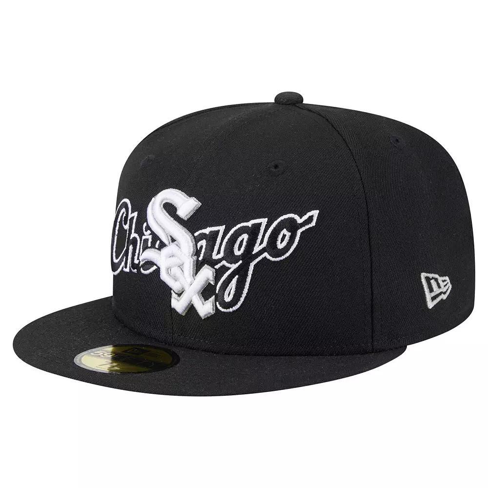 Men's New Era Black Chicago White Sox Overlap 59FIFTY Fitted Hat,  Product Image