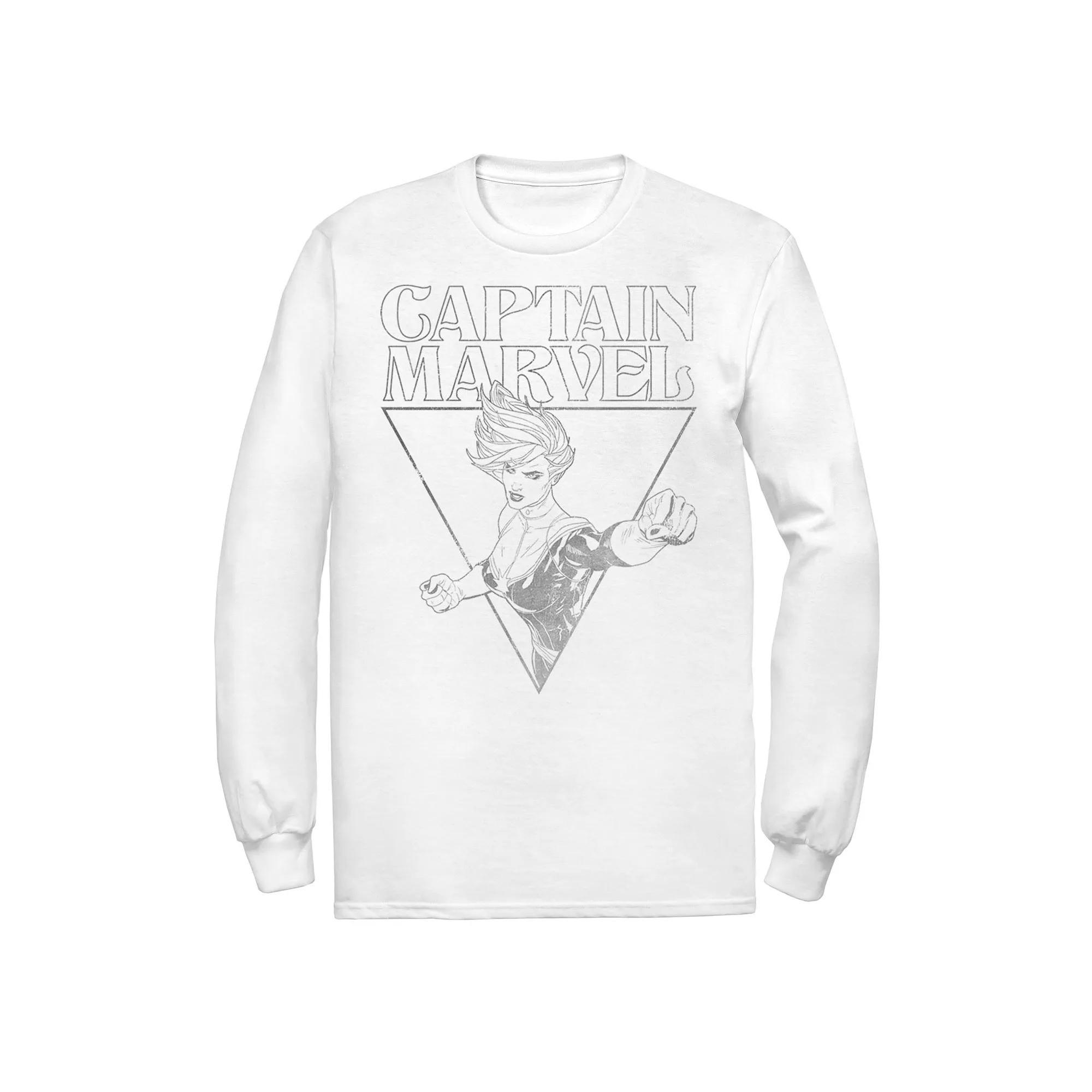 Men's Captain Marvel Portrait Triangle Outline Tee,  Product Image