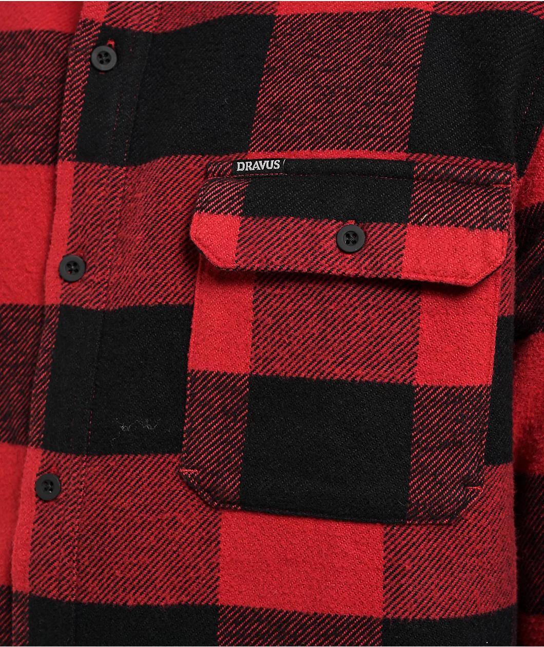 Dravus Essential Red and Black Flannel Shirt Product Image