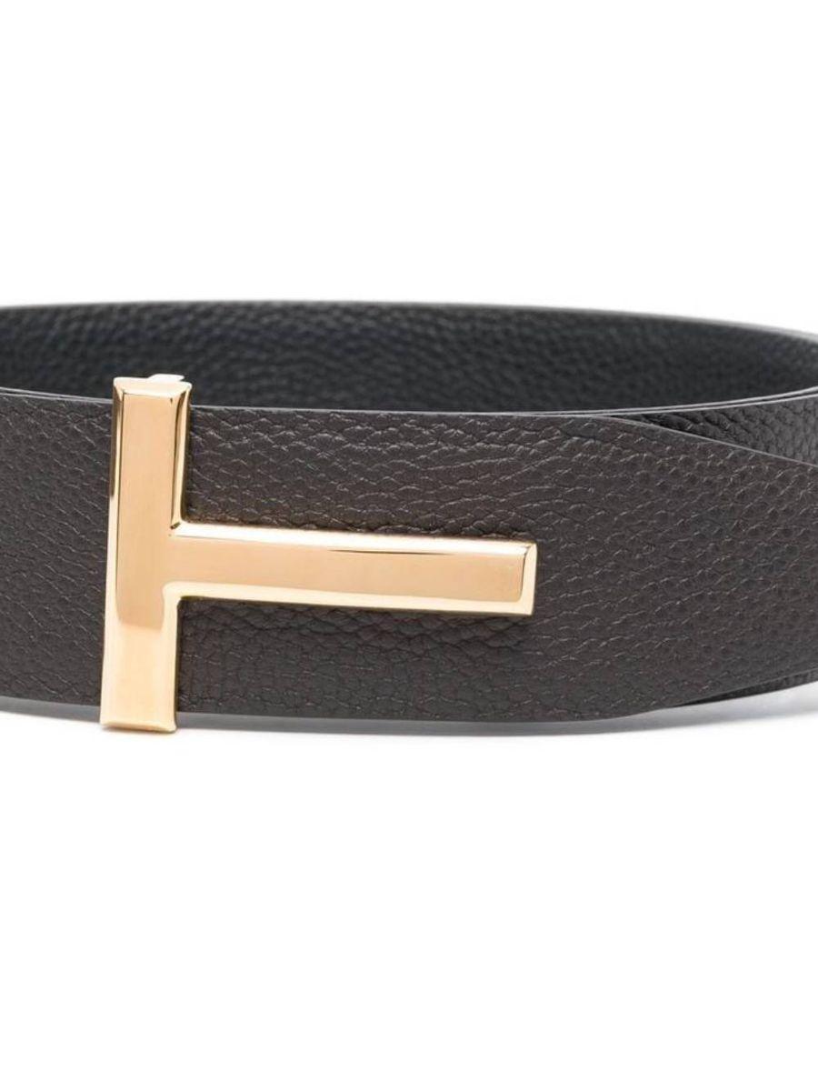 Buckle Logo Reversible Belt In Multicolor Product Image