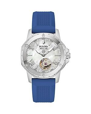 Bulova Womens Marine Star Mechanical Automatic Blue Silicone Strap Watch Product Image